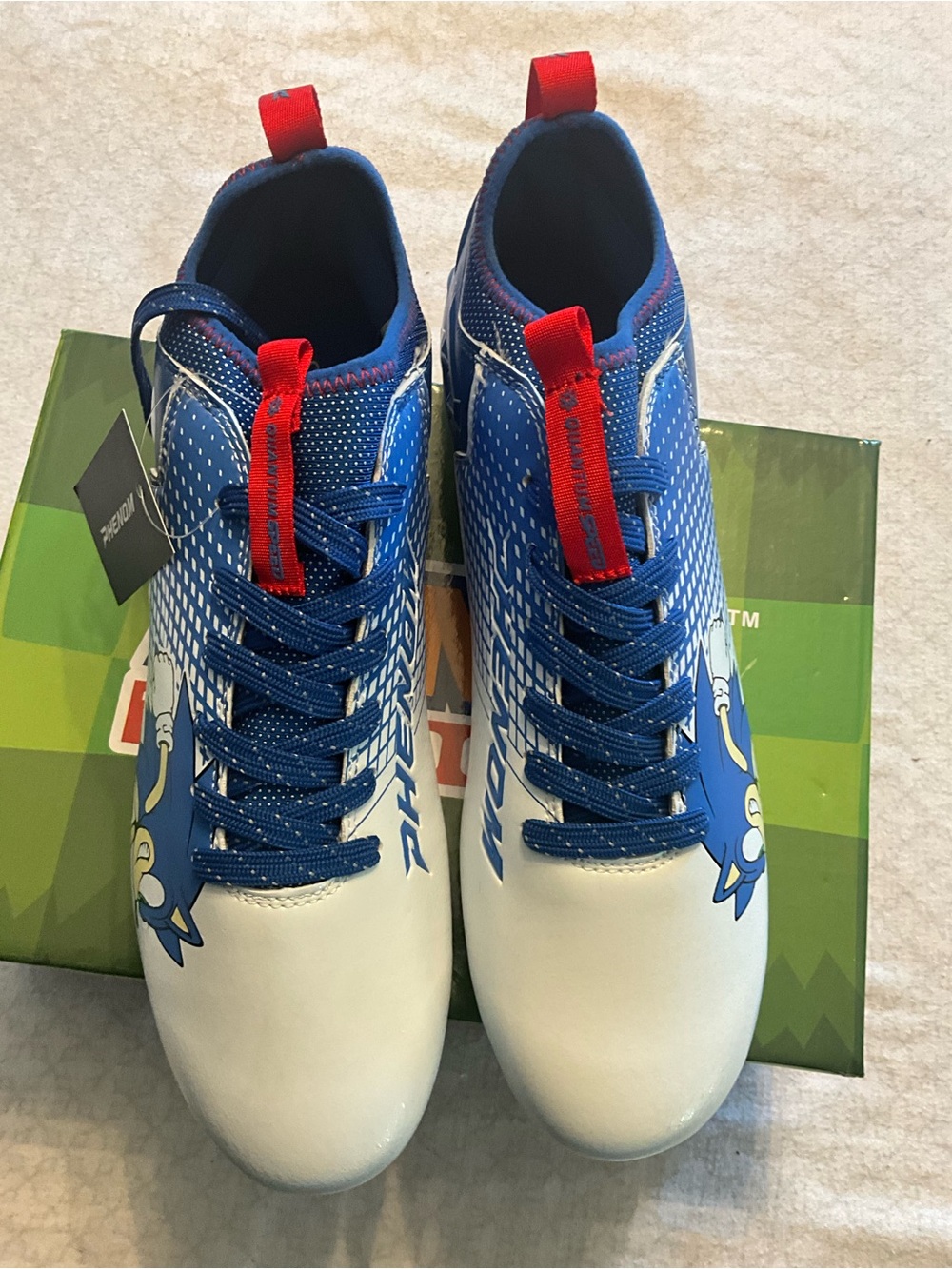Men's Athletic Lace-Up Shoes in Blue, White & Red